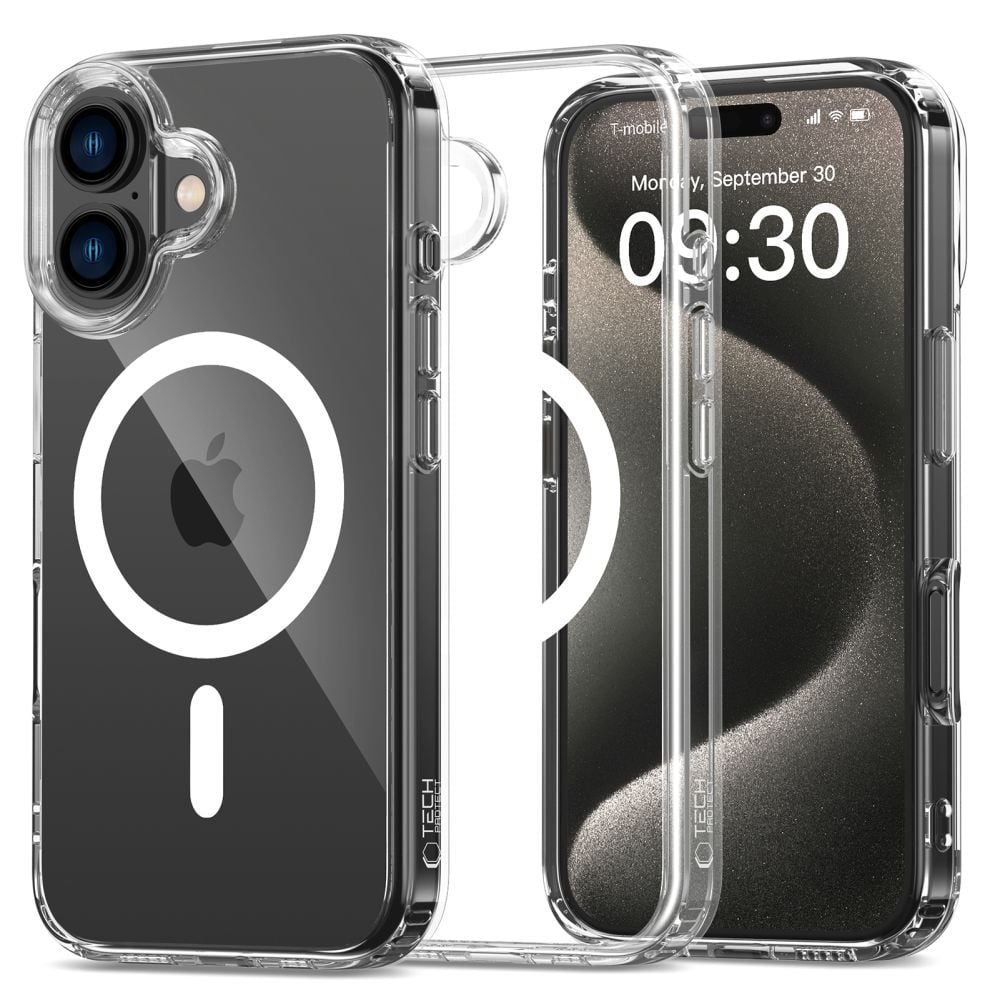 Tech-Protect Flexair Hybrid MagSafe Back Cover Tempered Glass Διάφανο (iPhone 16)