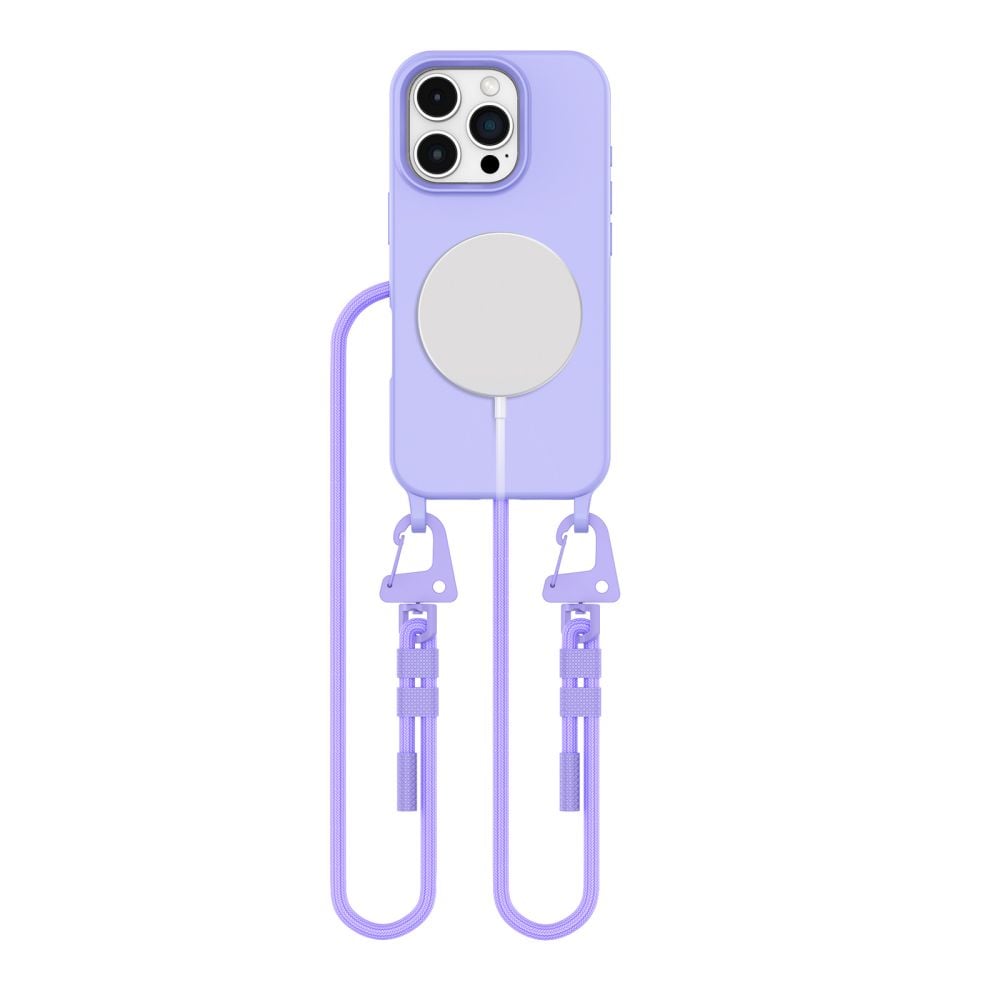 Tech-Protect Magnecklace Back Cover Σιλικόνης με Λουράκι Μωβ (iPhone 16 Pro Max)