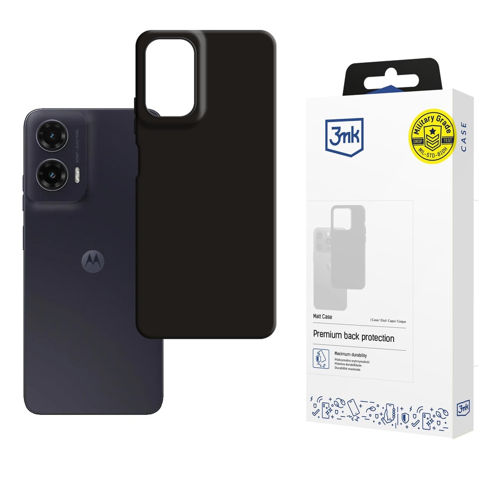 3MK Matt Case Back Cover Tempered Glass Μαύρο (Moto G35)