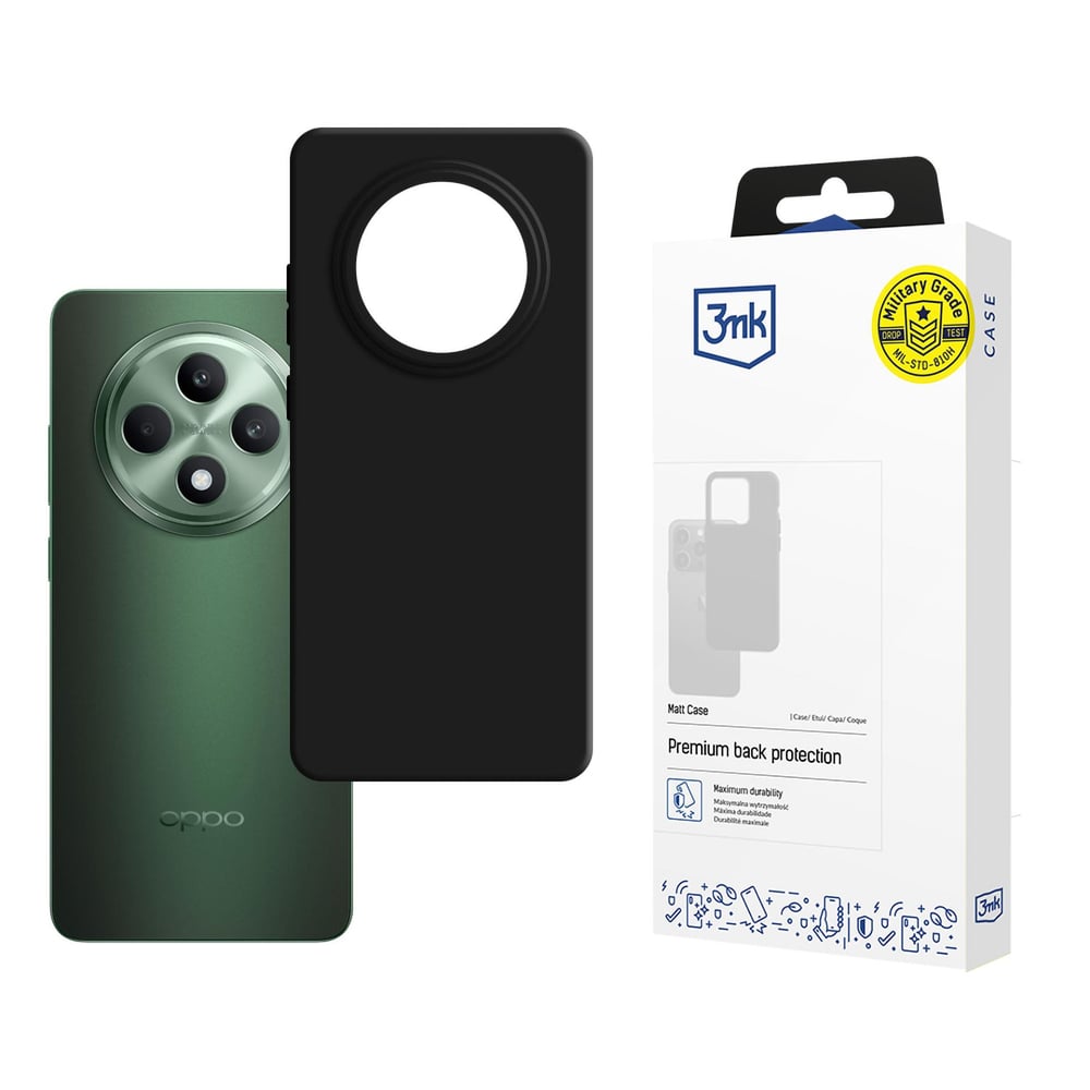 3MK Matt Back Cover Σιλικόνης Μαύρο (OPPO Reno 12 FFs)