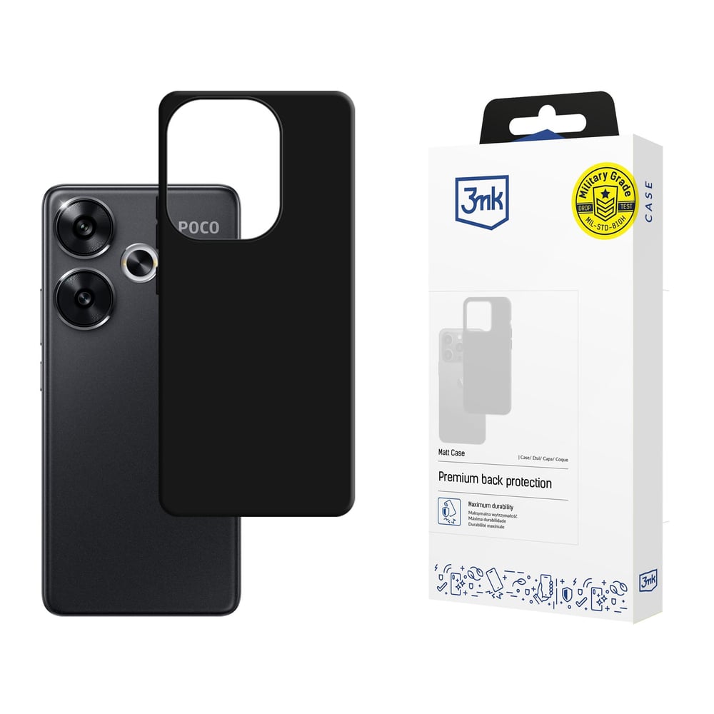 3MK Matt Back Cover Σιλικόνης Μαύρο (Poco F6)