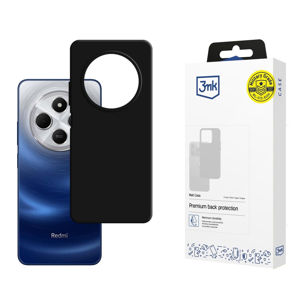 3MK Matt Back Cover Σιλικόνης 1.2mm Μαύρο (Redmi 14c - 3mk)