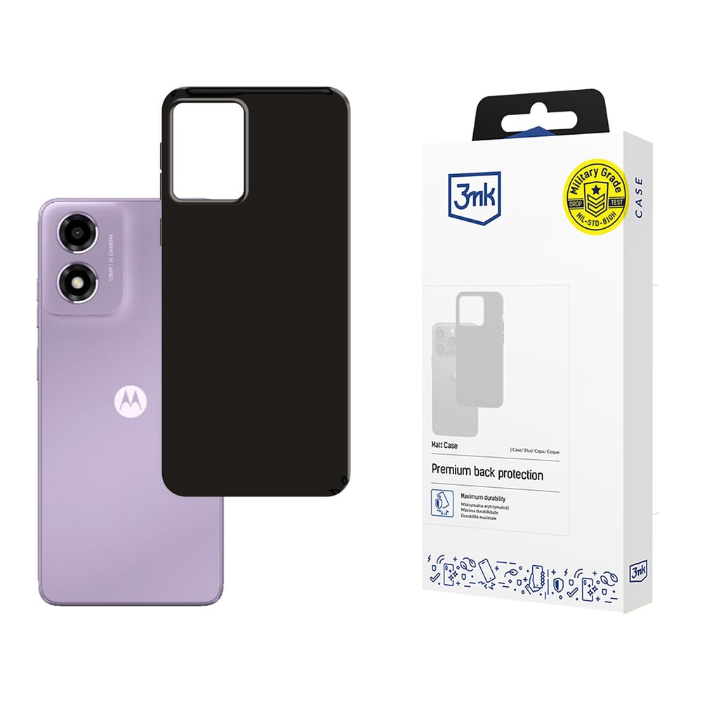 3MK Matt Back Cover Σιλικόνης 1.2mm Μαύρο (Motorola Moto E14, G04, G04S)