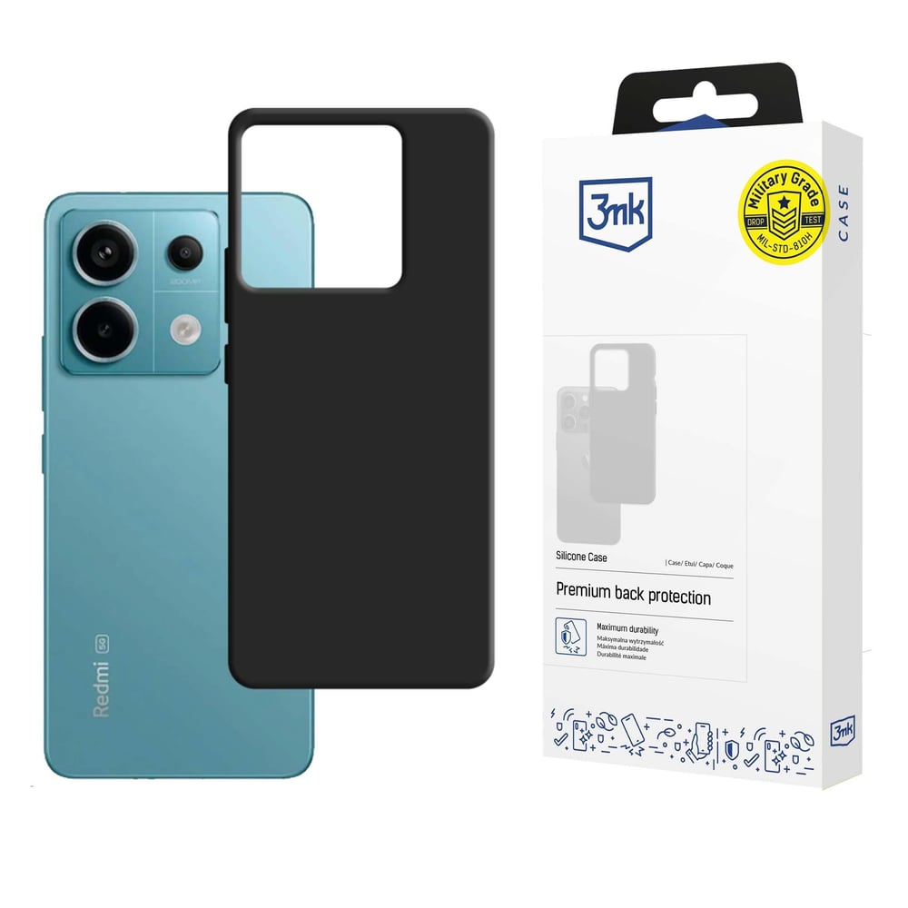 3MK Silicone Back Cover Σιλικόνης / Δερμάτινο 2mm Μαύρο (Redmi Note 13 4G)