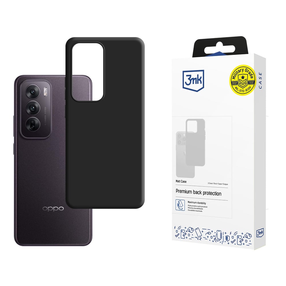 3MK Matt Back Cover Σιλικόνης Μαύρο (Oppo Reno 12 - Oppo)