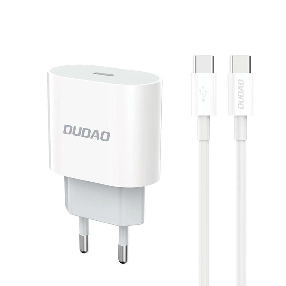 Dudao Φορτιστής με Θύρα USB-C και Καλώδιο USB-C - USB-C 20W Power Delivery Λευκός (A14EUC)