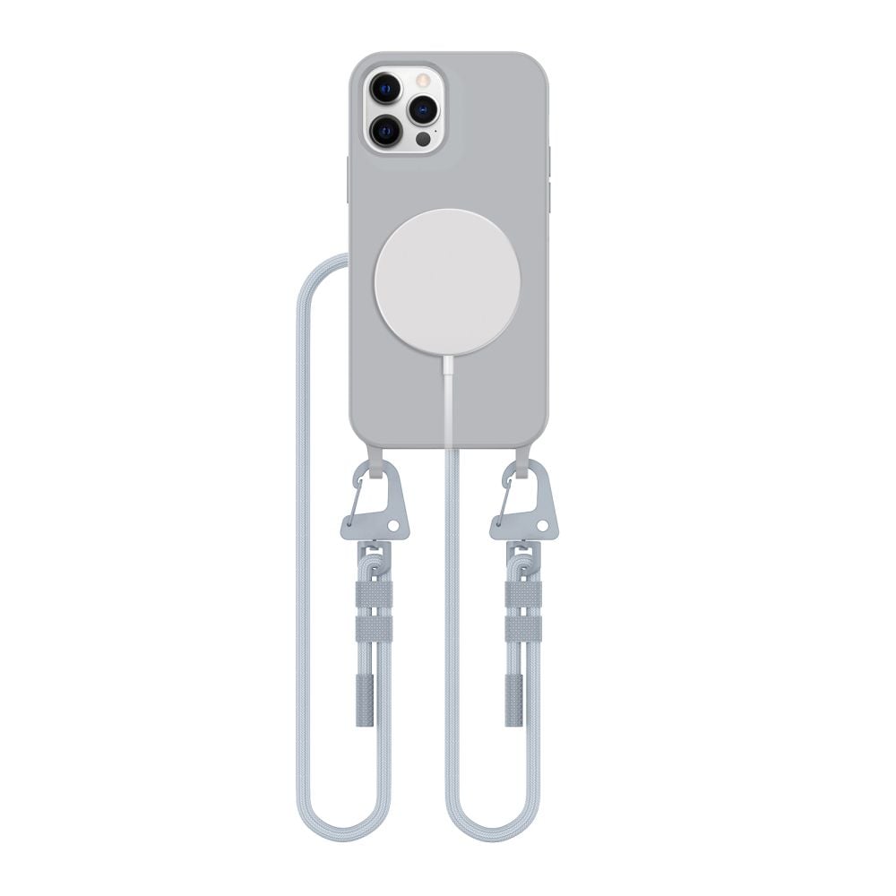 Tech-Protect Magnecklace Back Cover Σιλικόνης Γκρι (iPhone 12 / 12 Pro)