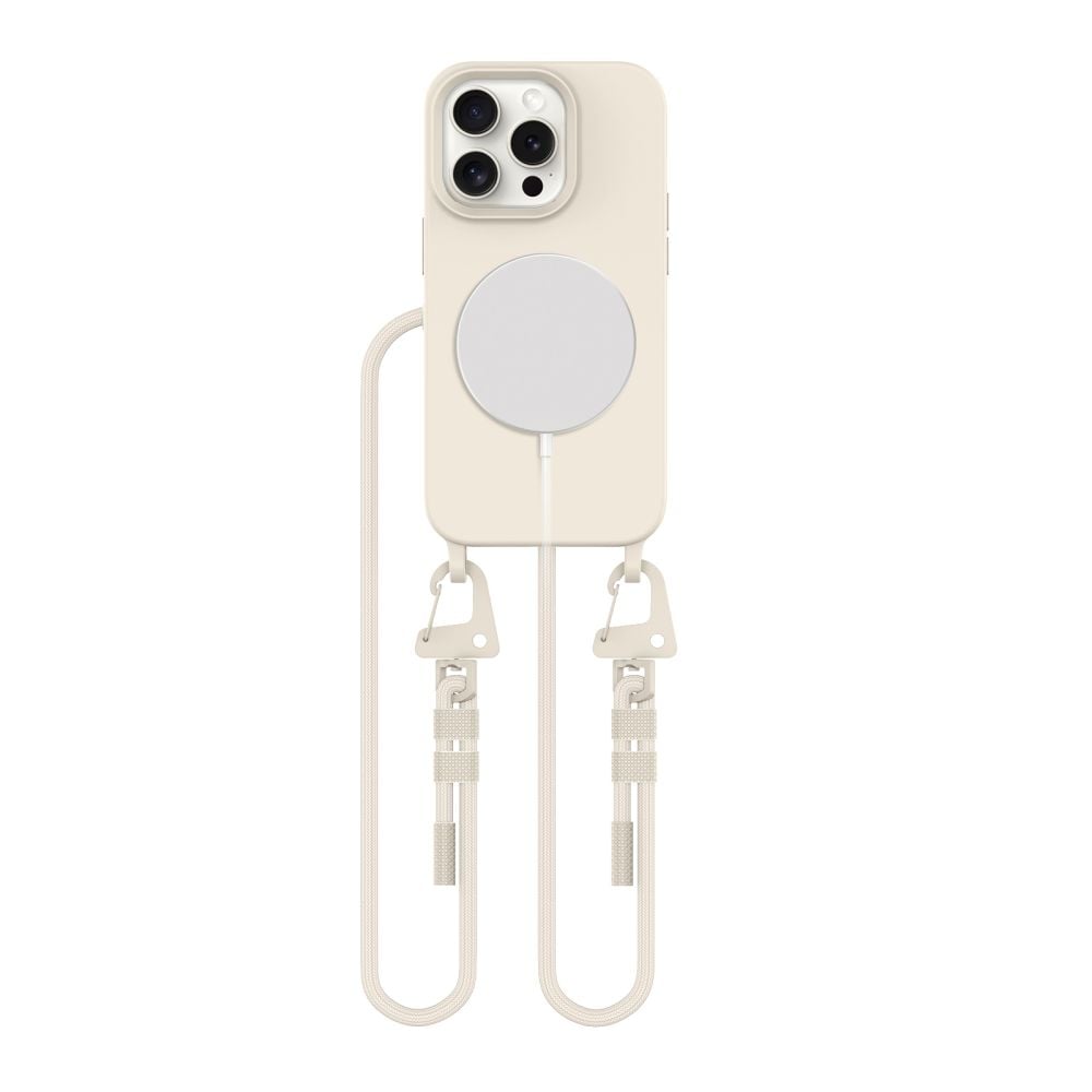 Tech-Protect Magnecklace Back Cover Σιλικόνης Μπεζ (iPhone 15 Pro)