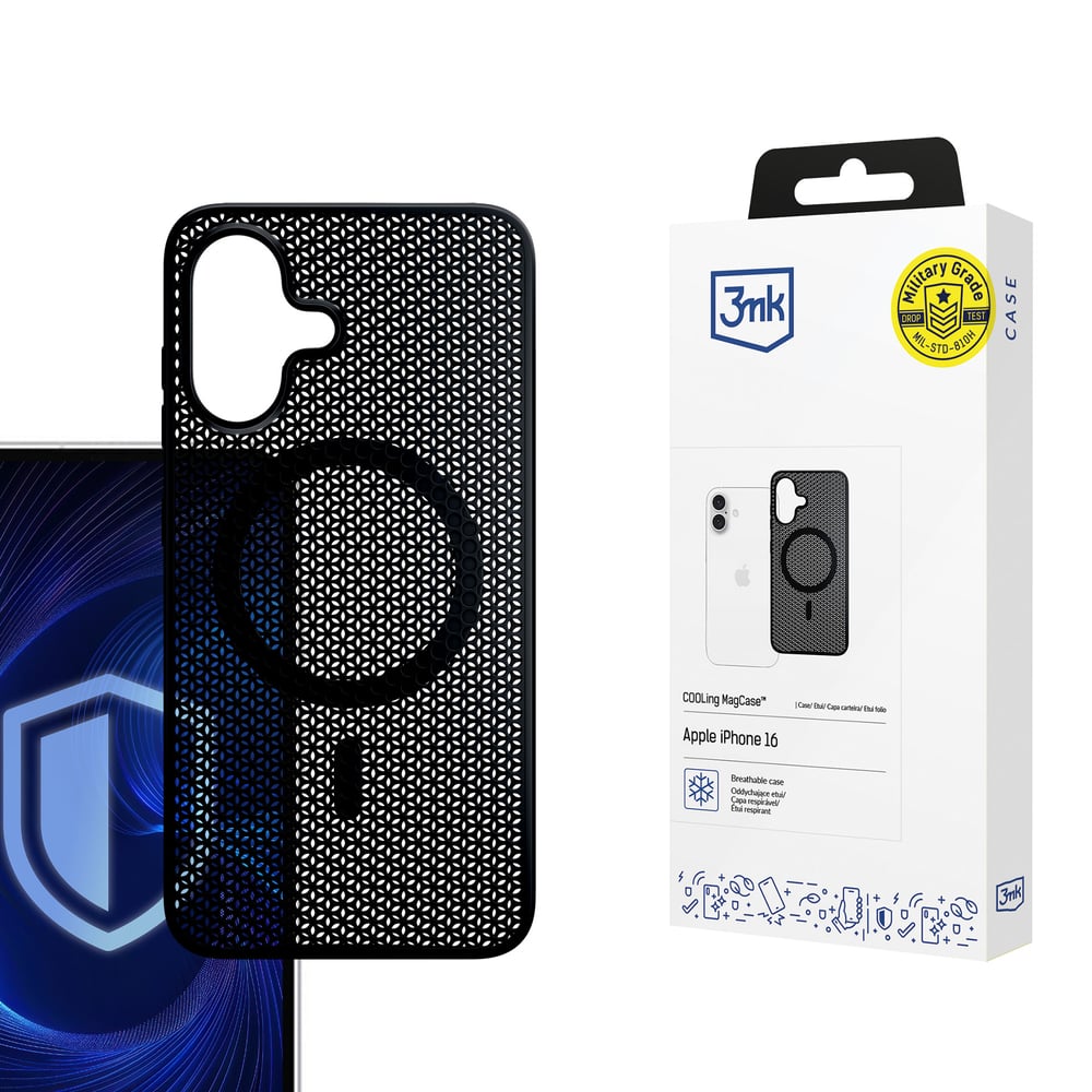 3MK Cooling Magcase Back Cover 2mm Μαύρο (iPhone 16 Plus)