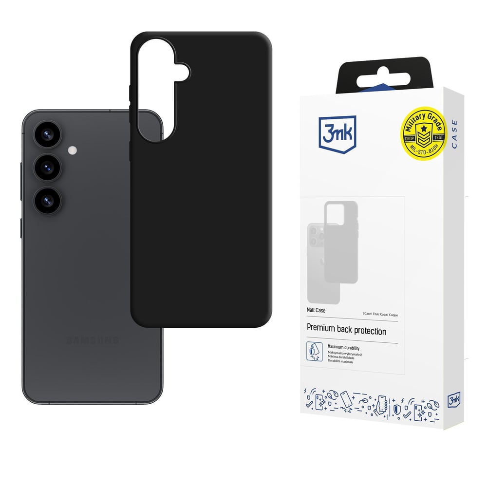 3MK Matt Back Cover Σιλικόνης Μαύρο (Samsung Galaxy S25)