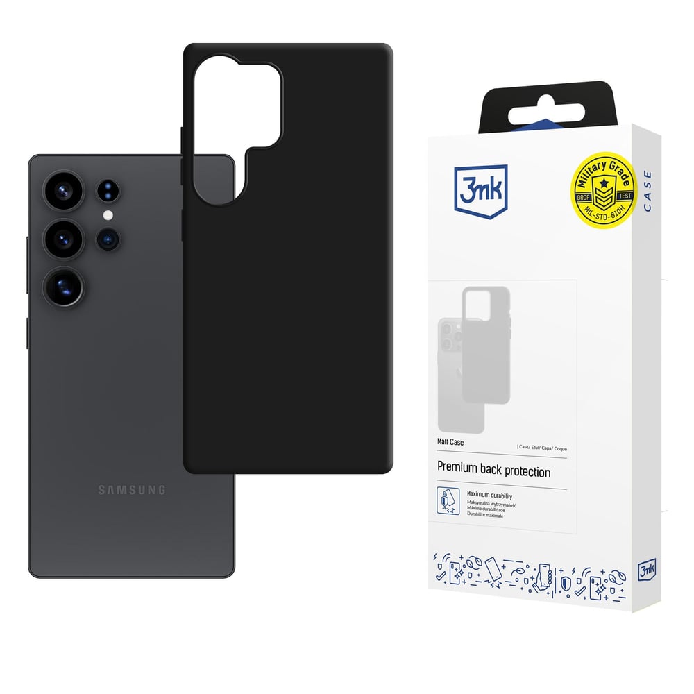 3MK Matt Back Cover Σιλικόνης 1.2mm Μαύρο (Samsung Galaxy S25 Ultra)