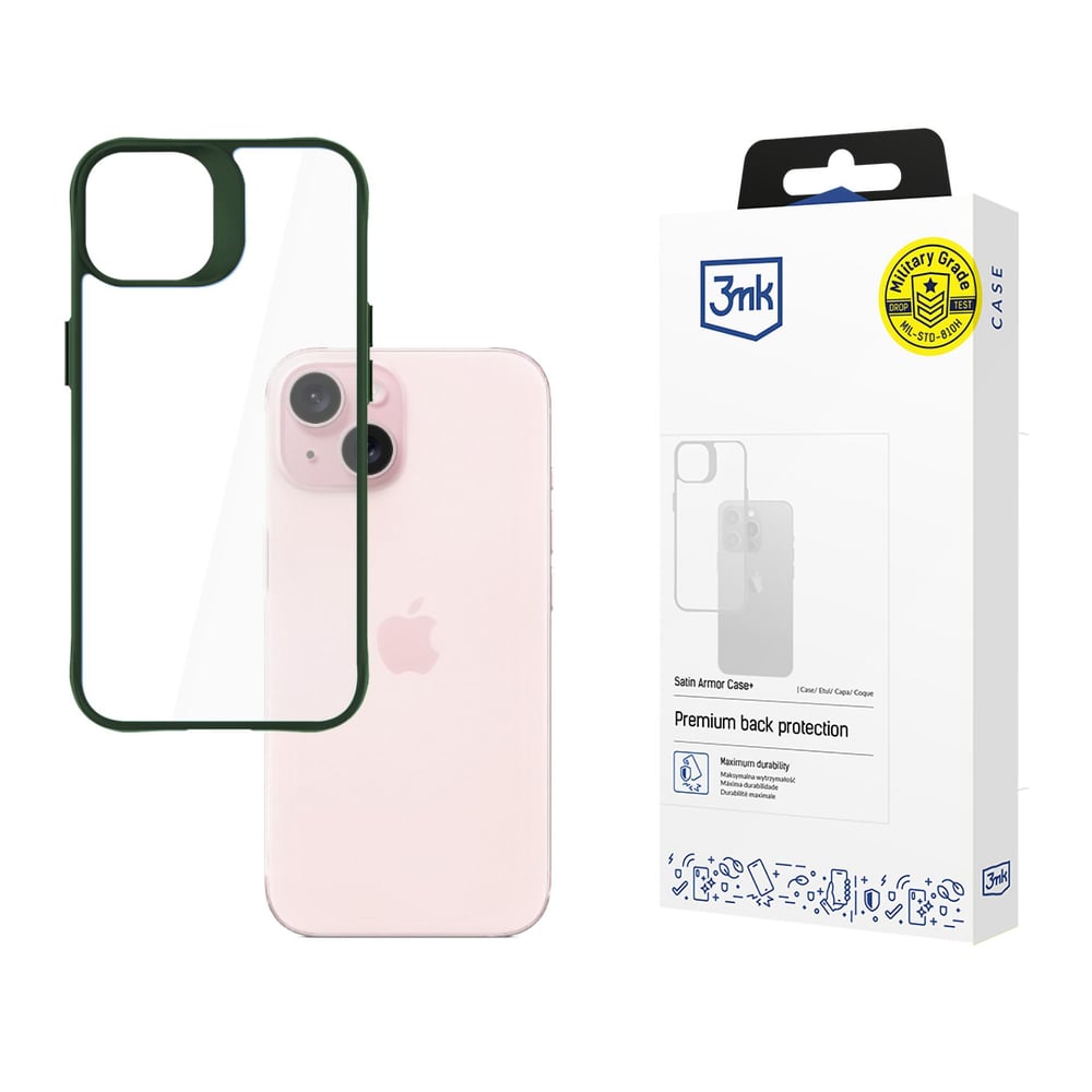 3MK Satin Armor Case+ Back Cover Πλαστικό Πράσινο (iPhone 15)