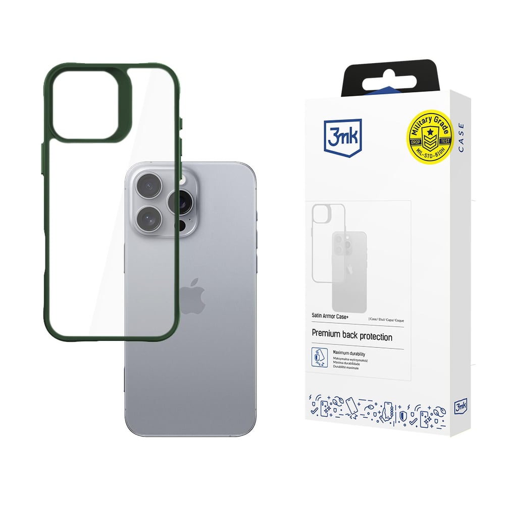 3MK Satin Armor Case+ Back Cover Πλαστικό Πράσινο (iPhone 16 Pro Max)
