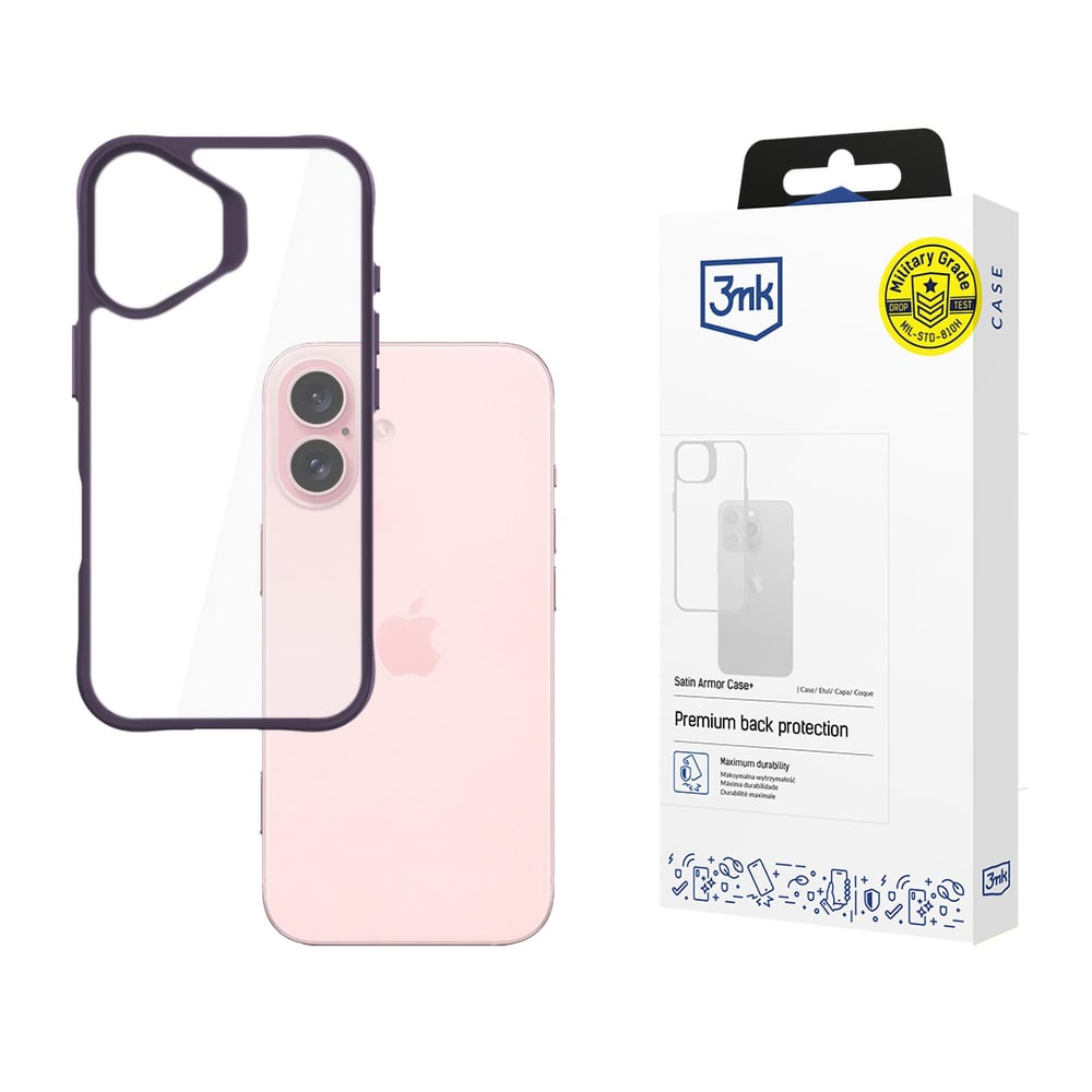 3MK Satin Armor Case+ Back Cover Πλαστικό Μωβ (iPhone 16)