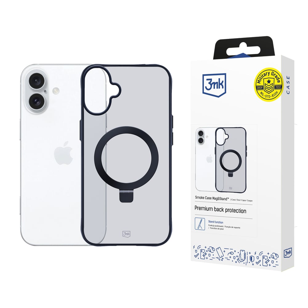 3MK Smoke Case Mag&stand Back Cover Πλαστικό 2mm Μπεζ (iPhone 16 Plus)