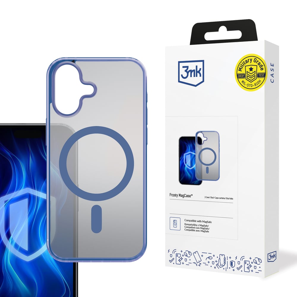 3MK Frosty Magcase Back Cover Μεταλλικό 2mm Μπλε (iPhone 16 Plus)