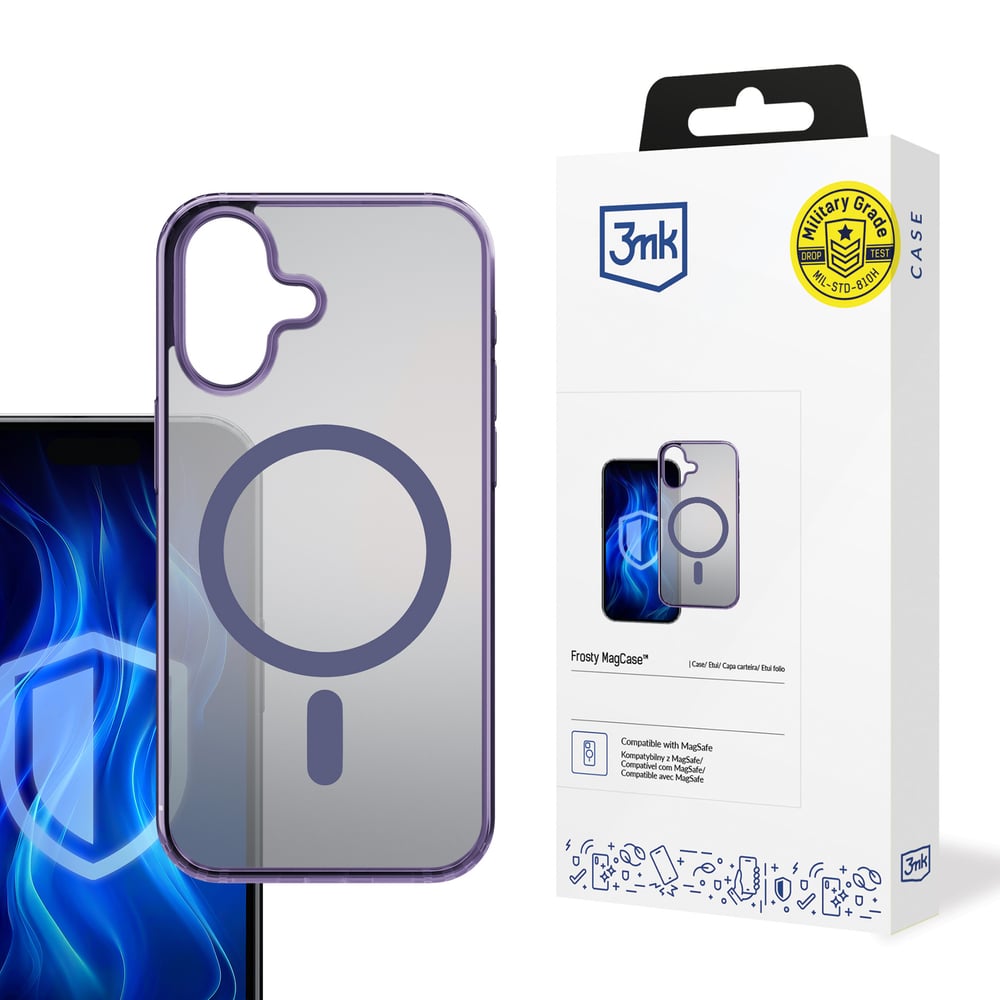 3MK Frosty Magcase Back Cover Μεταλλικό 2mm Μωβ (iPhone 16 Plus)