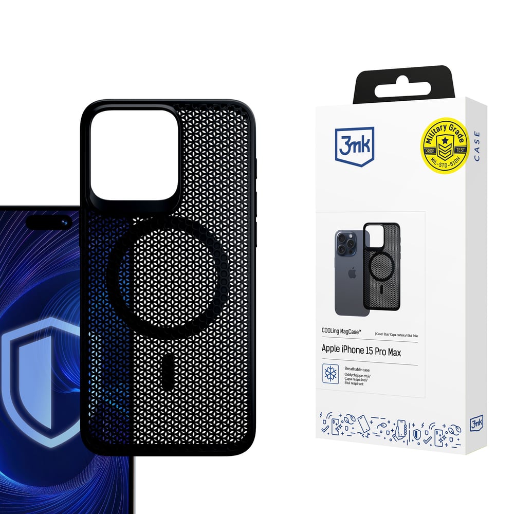 3MK Cooling Magcase Back Cover 2mm Μαύρο (iPhone 15 Pro Max)