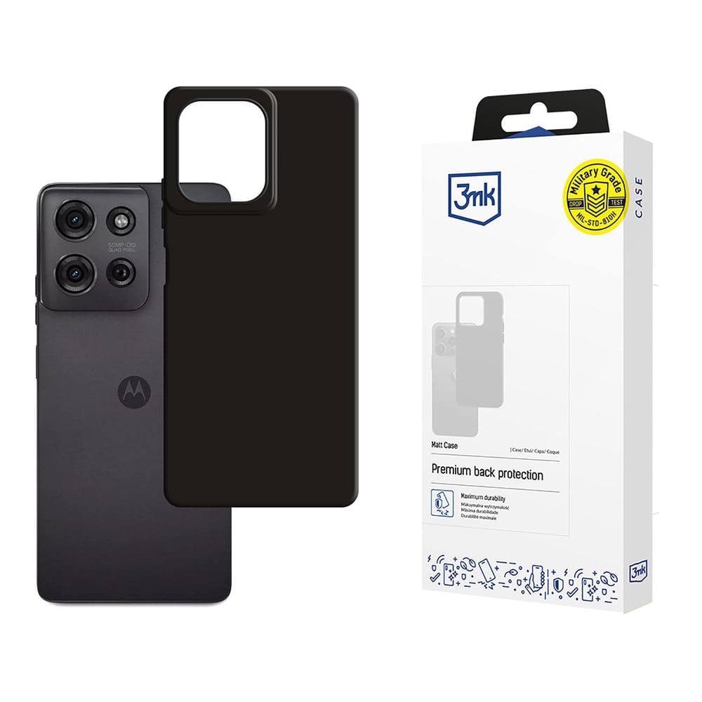 3MK Matt Back Cover Σιλικόνης Μαύρο (Motorola Moto G75 - 3mk)
