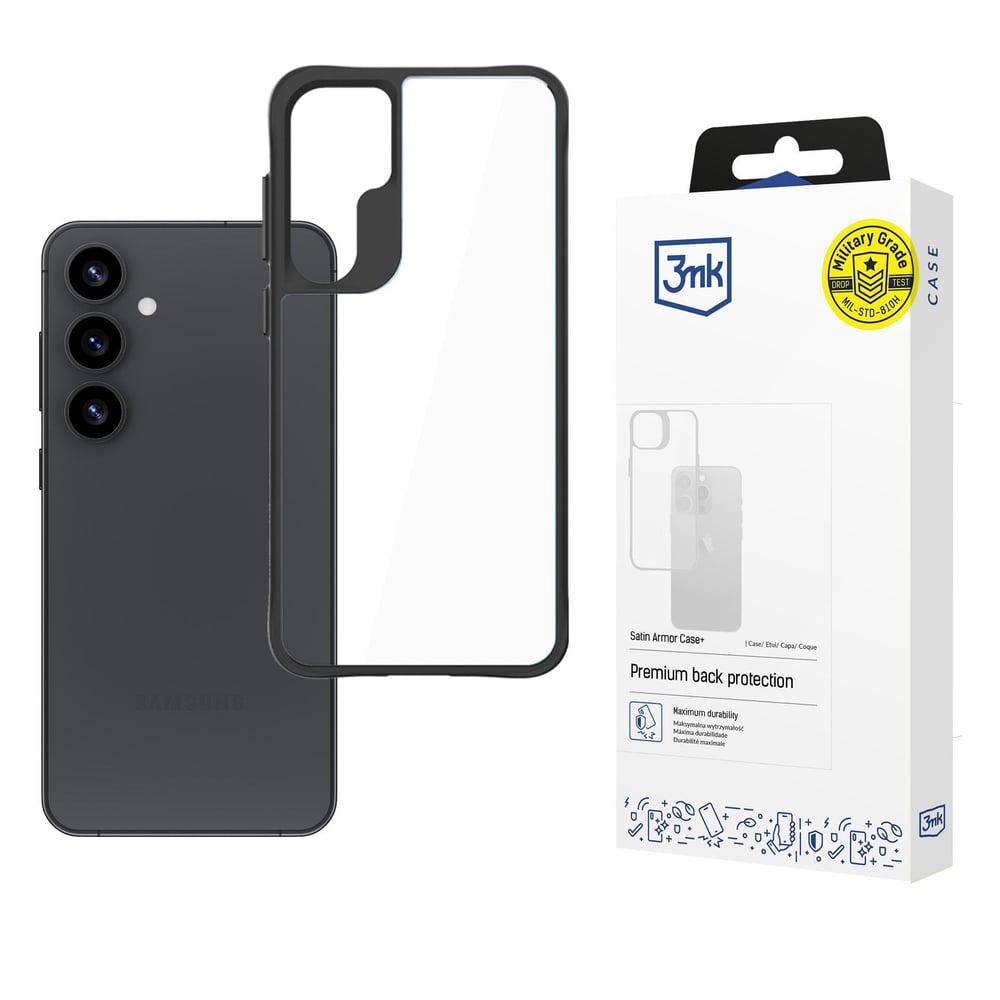 3MK Satin Armor Back Cover Μεταλλικό Μαύρο (Samsung Galaxy S25+)