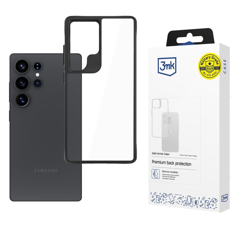 3MK Satin Armor Back Cover Μεταλλικό 1.5mm Μαύρο (Samsung Galaxy S25 Ultra)