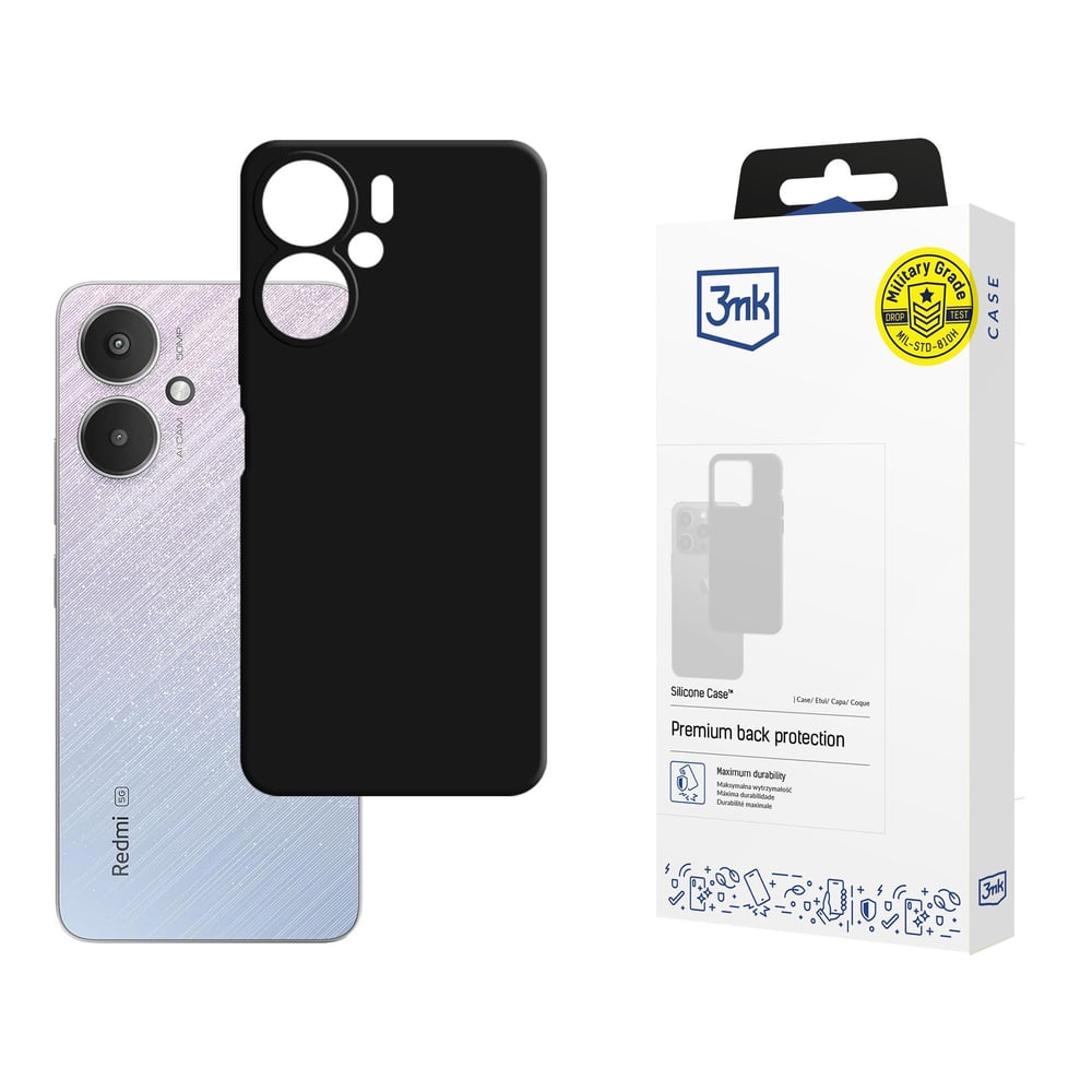 3MK Silicone Back Cover Σιλικόνης / Δερμάτινο Μαύρο (Redmi 13C 5G)