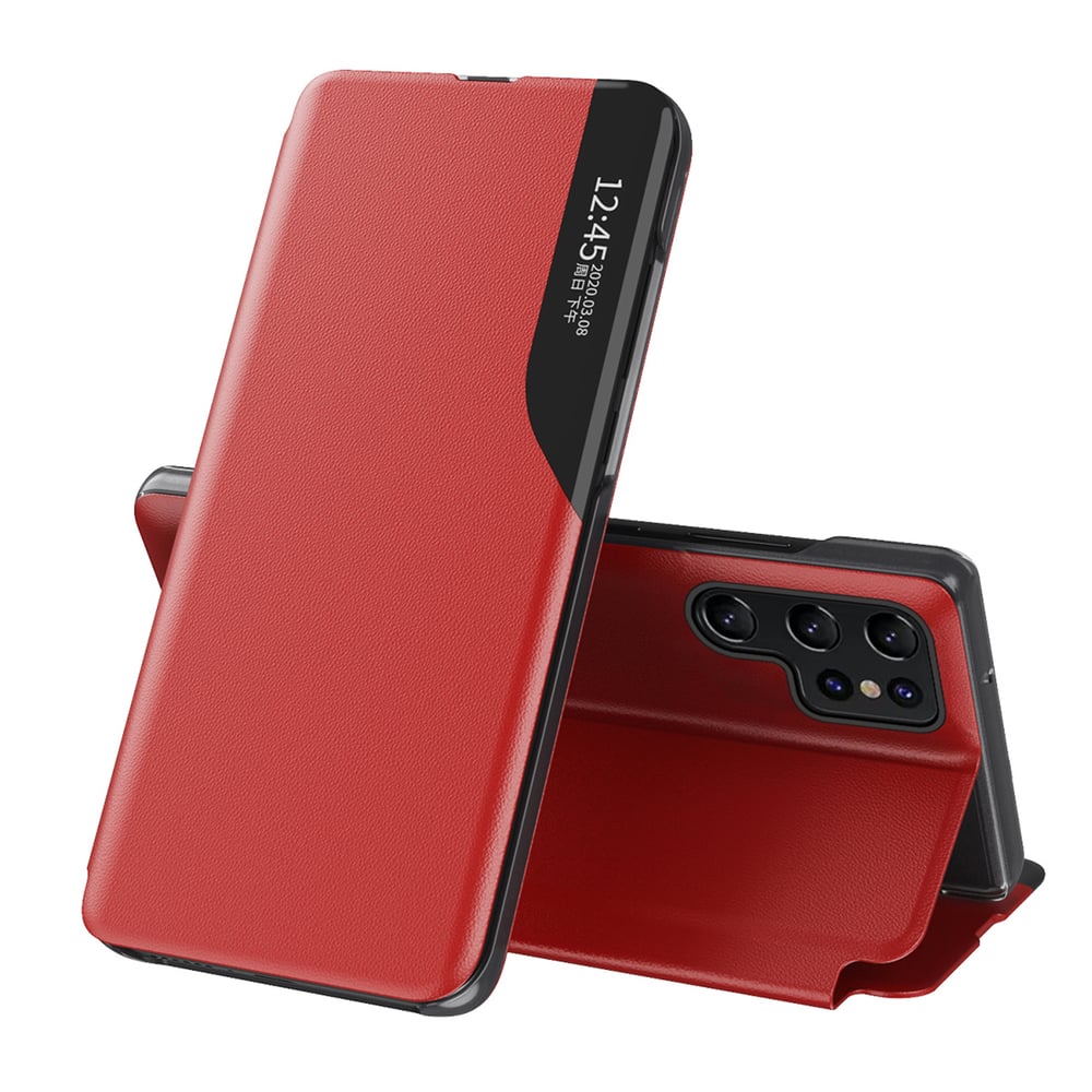 Hurtel View Back Cover Δερματίνης / Δερμάτινο Κόκκινο (Galaxy S25 Ultra)