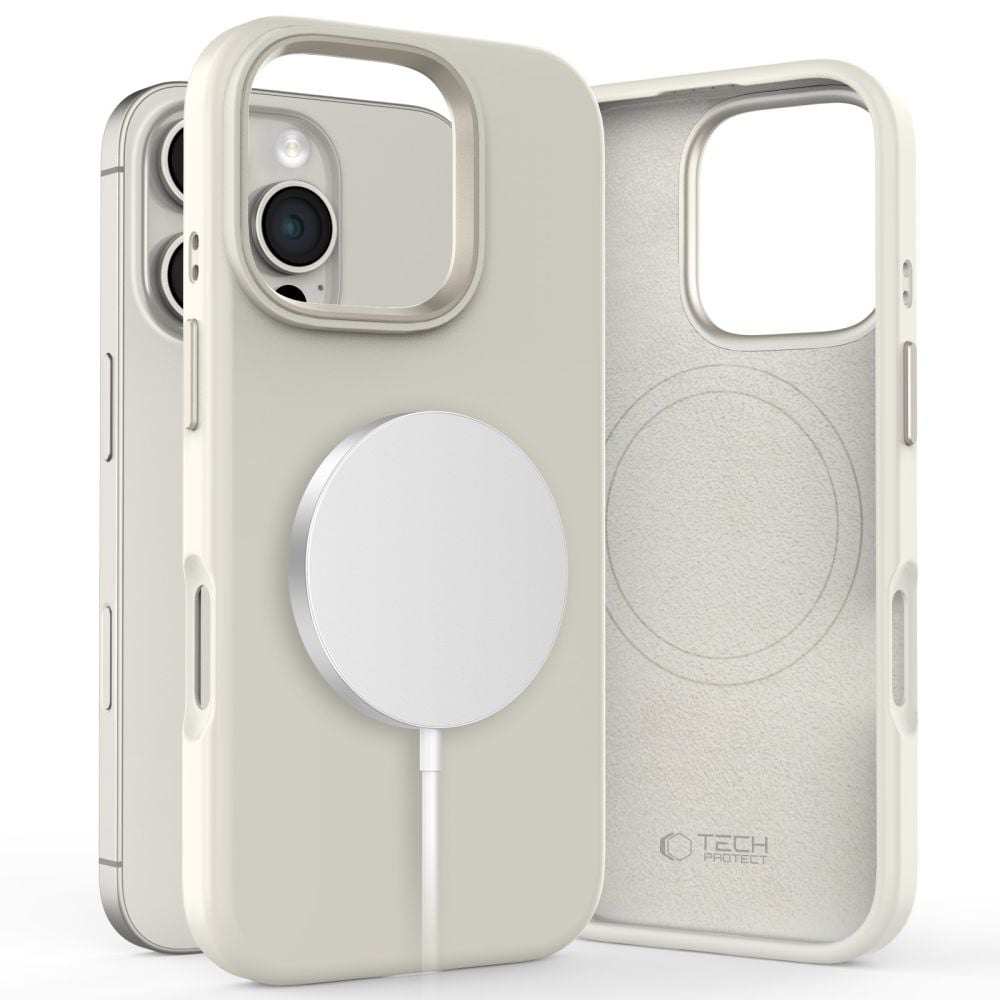 Tech-Protect Back Cover Σιλικόνης Μπεζ (iPhone 16 Pro)