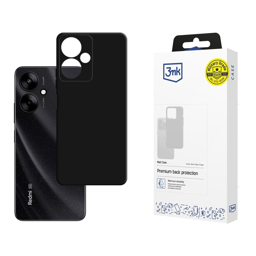 3MK Matt Back Cover Σιλικόνης Μαύρο (Redmi 13C 5G)