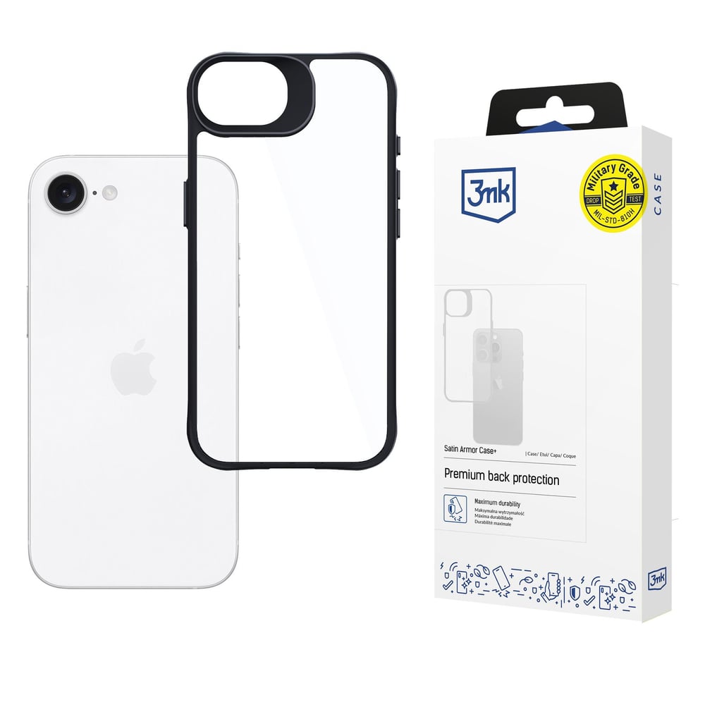 3MK Satin Back Cover Μεταλλικό 1.5mm Διάφανο (iPhone 17e / 16e)
