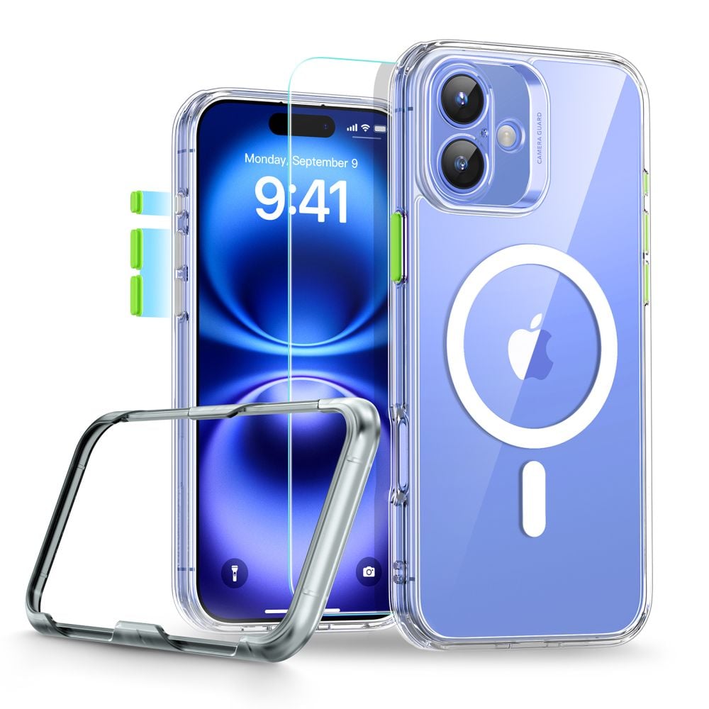 ESR Classic Pro Set Halolock Magsafe Back Cover Σιλικόνης 0.3mm Διάφανο (iPhone 16)