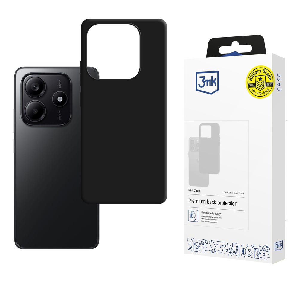 3MK Matt Back Cover Σιλικόνης 1.2mm Μαύρο (Redmi Note 14 4G)