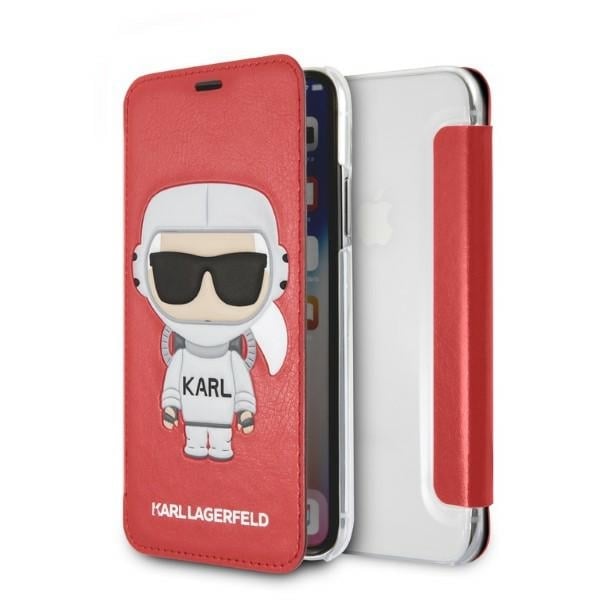 Karl Lagerfeld Karl Space Cosmonaut Book Δερματίνης Κόκκινο (iPhone X / Xs) KLFLBKPXKSCORE