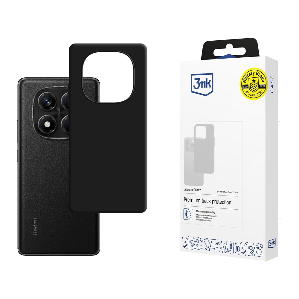 3MK Silicone Back Cover Σιλικόνης / Δερμάτινο Μαύρο (Redmi Note 14 Pro 5G / Poco X7)