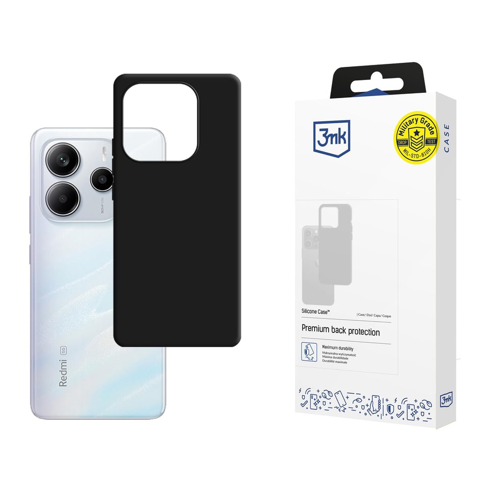 3MK Silicone Back Cover Σιλικόνης / Δερμάτινο 2mm Μαύρο (Redmi Note 14 5G)