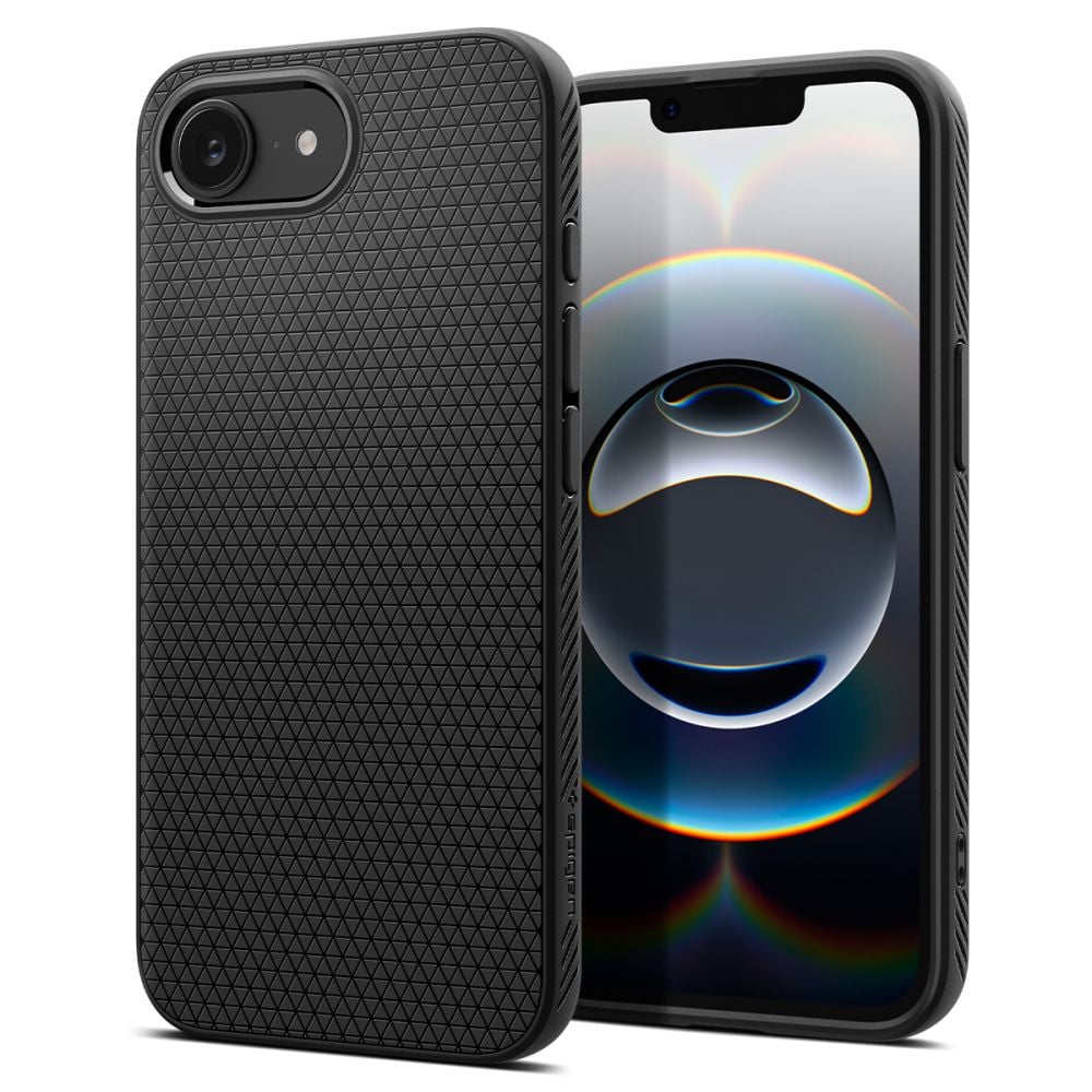 Spigen Liquid Air Back Cover Tempered Glass Μαύρο (iPhone 17e / 16e)