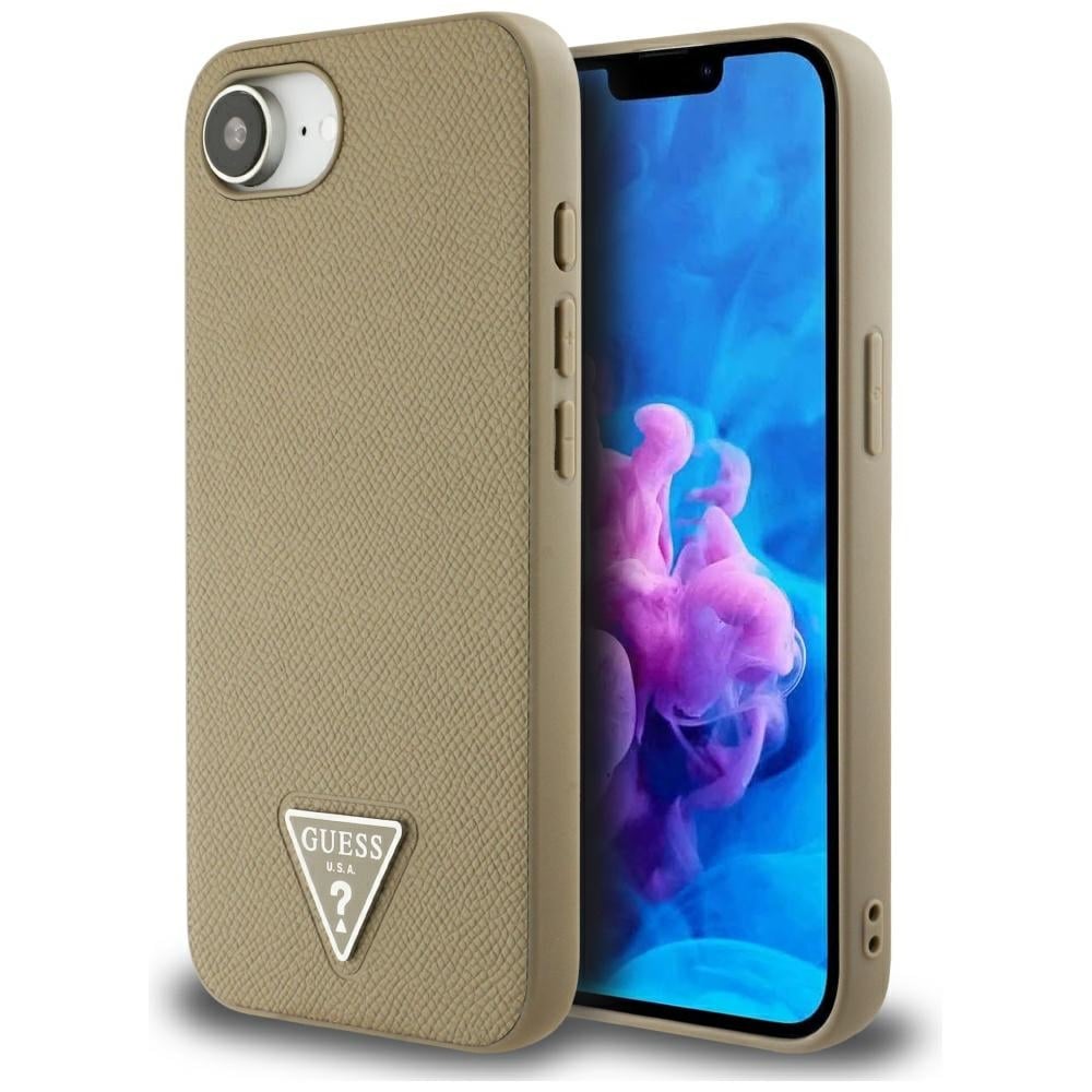 Pu Triangle Logo Back Cover Δερμάτινο Καφέ (iPhone 17e / 16e)