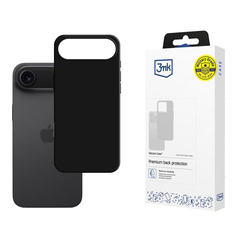 3MK Silicone Back Cover Σιλικόνης / Δερμάτινο 2mm Μαύρο (iPhone Air)