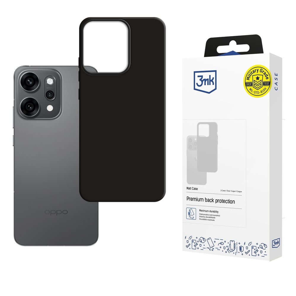 3MK Matt Back Cover Σιλικόνης Μαύρο (Oppo Reno 14 Pro)
