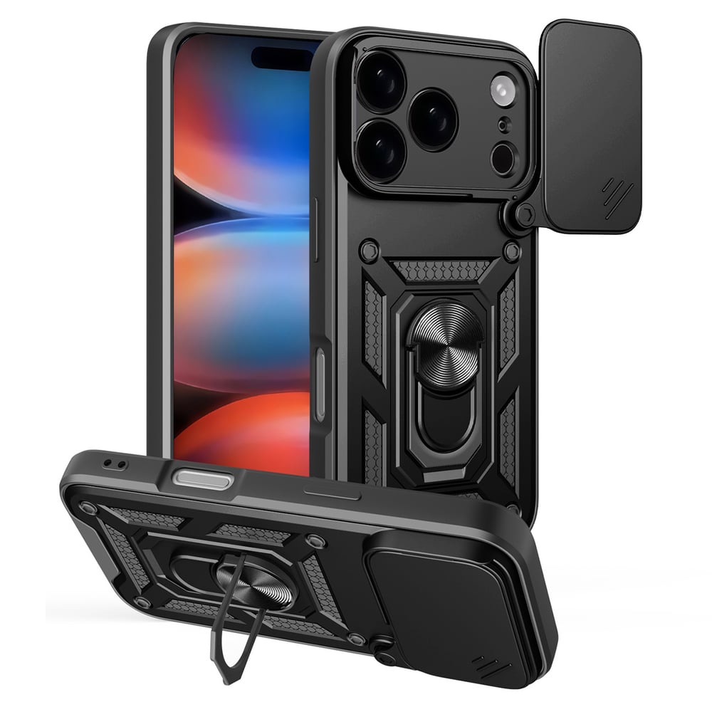 Hurtel Hybrid Back Cover Σιλικόνης / Πλαστικό Μαύρο (iPhone 17 Pro)