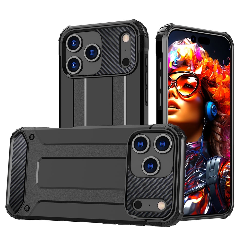 Hurtel Hybrid Back Cover Σιλικόνης / Πλαστικό Μαύρο (iPhone 17 Pro)