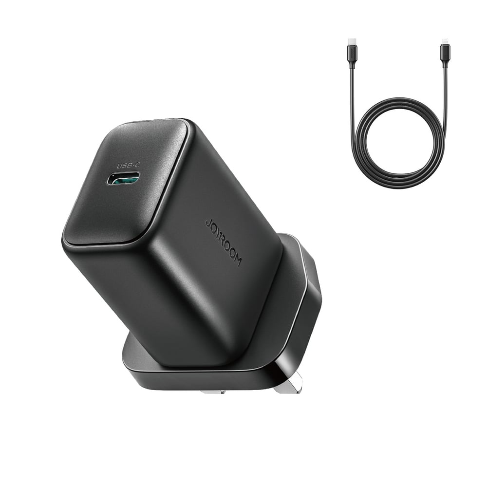 Joyroom Φορτιστής με Θύρα USB-C και Καλώδιο USB-C - USB-C 25W Power Delivery Μαύρος (JR-TCF23 UK)