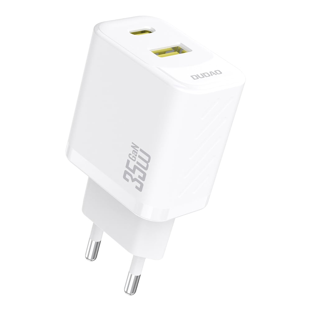 Dudao Φορτιστής Χωρίς Καλώδιο GaN με Θύρα USB-A και Θύρα USB-C 35W Power Delivery Λευκός (A27 Max)
