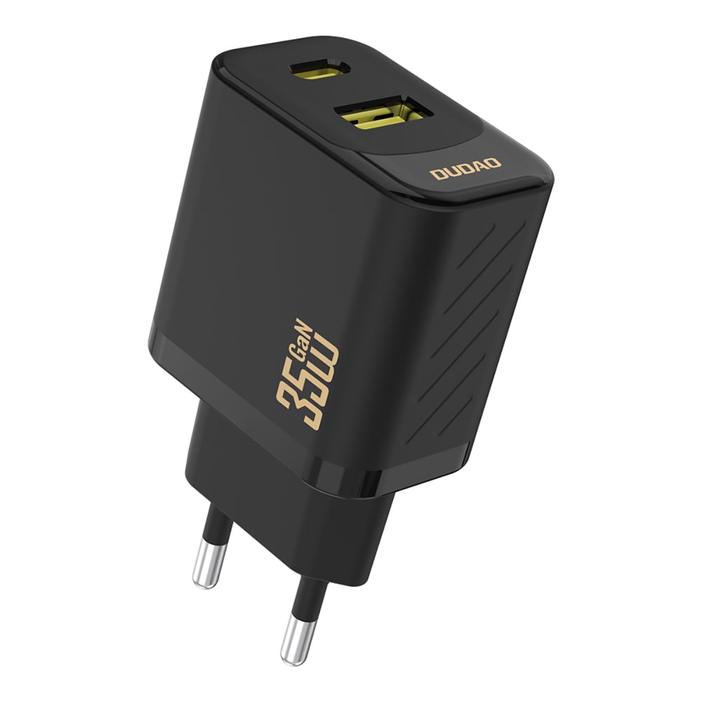 Dudao Φορτιστής Χωρίς Καλώδιο GaN με Θύρα USB-A και Θύρα USB-C 35W Power Delivery Μαύρος (A27 Max)