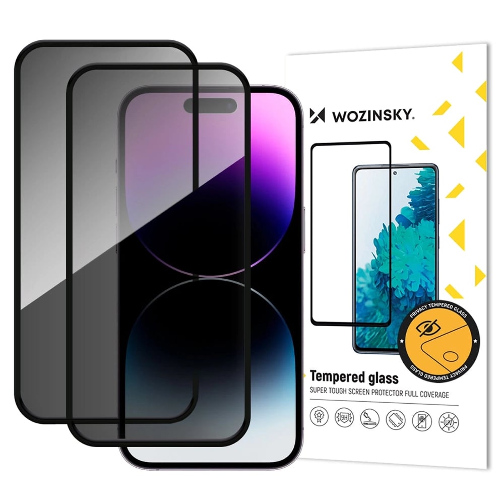 Wozinsky Privacy Tempered Glass Μαύρο (iPhone 17 / 17 Pro / 16 Pro)