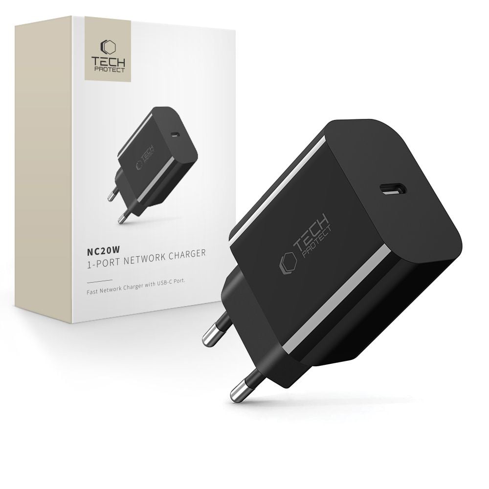 Tech-Protect Φορτιστής Χωρίς Καλώδιο με Θύρα USB-C 20W Power Delivery Μαύρος (NC20W)