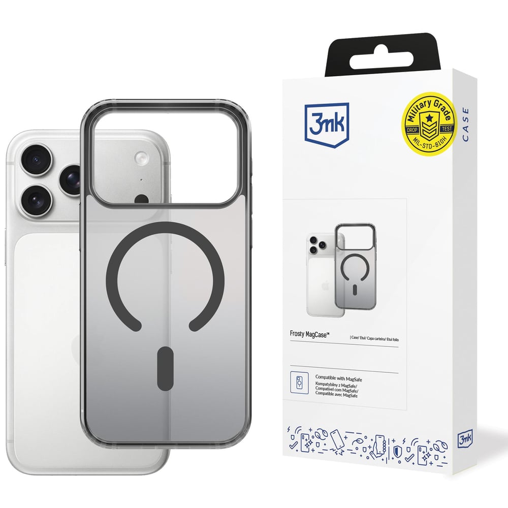 3MK Magcase Back Cover Σιλικόνης / Πλαστικό 2mm Μαύρο (iPhone 17 Pro Max)