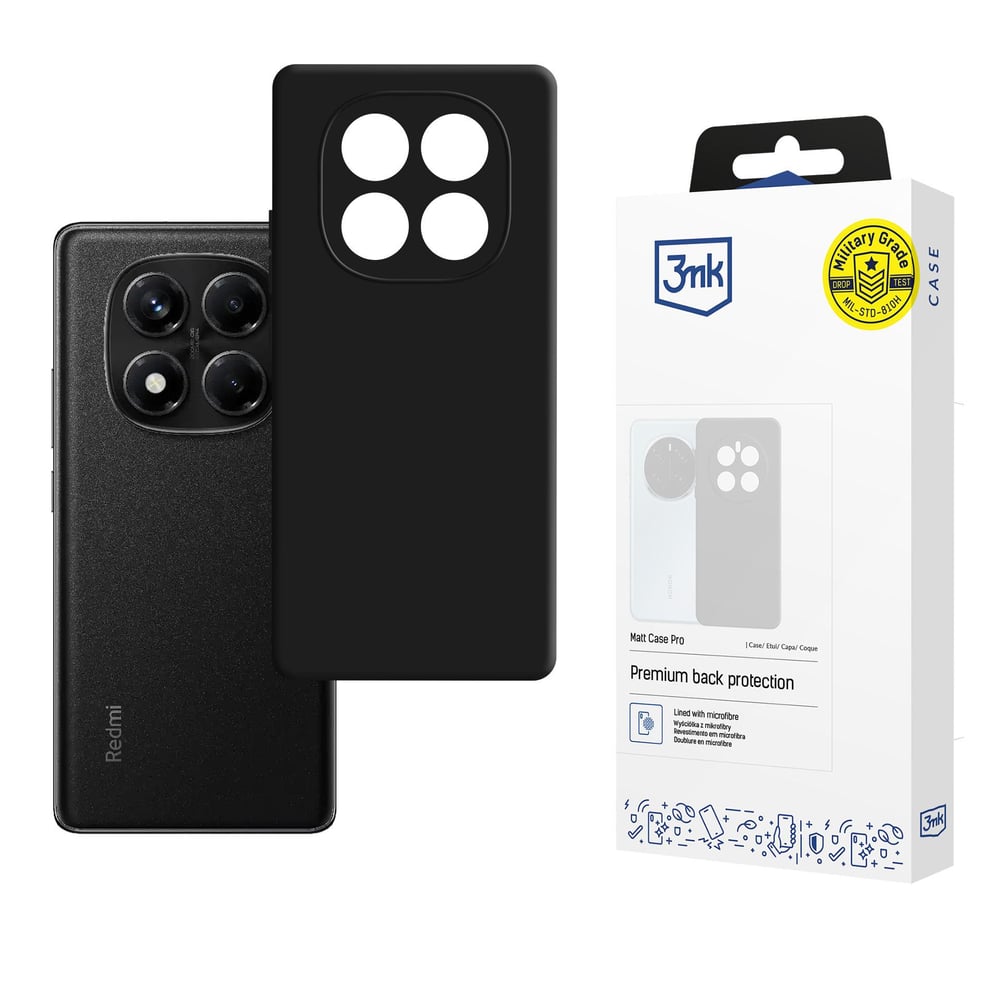 3MK Matt Back Cover Σιλικόνης 1.2mm Μαύρο (Redmi Note 14 Pro 4G)