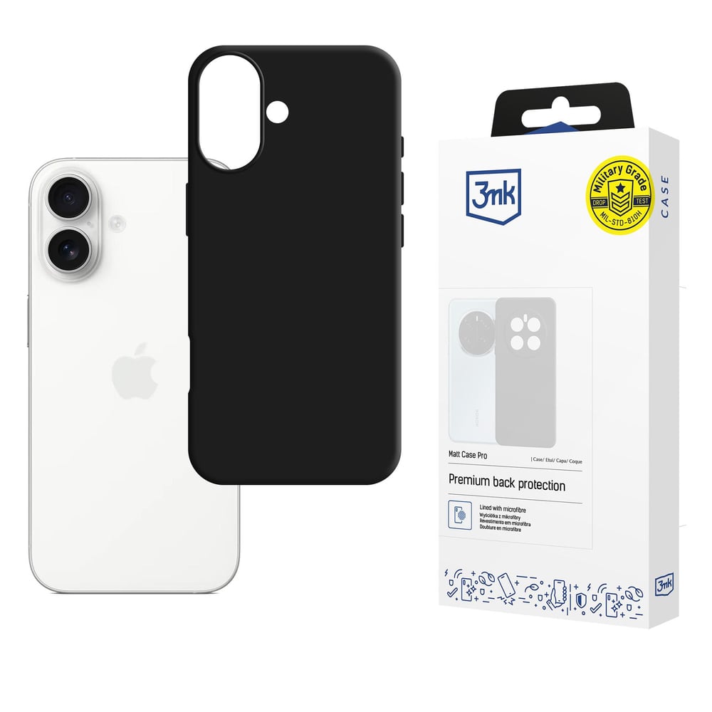3MK Matt Back Cover Σιλικόνης 1.8mm Μαύρο (iPhone 17)