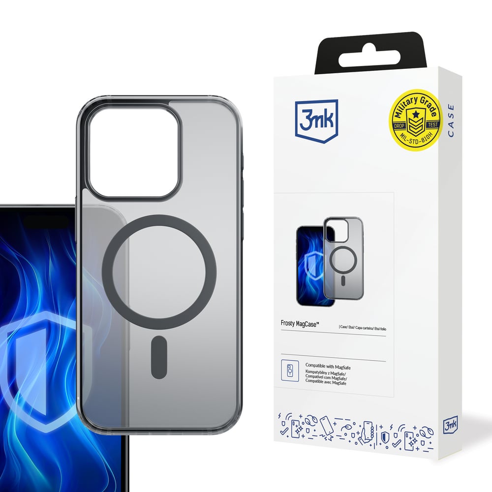 3MK Frosty Magcase Back Cover Μεταλλικό 2mm Μαύρο (iPhone 16 Pro)
